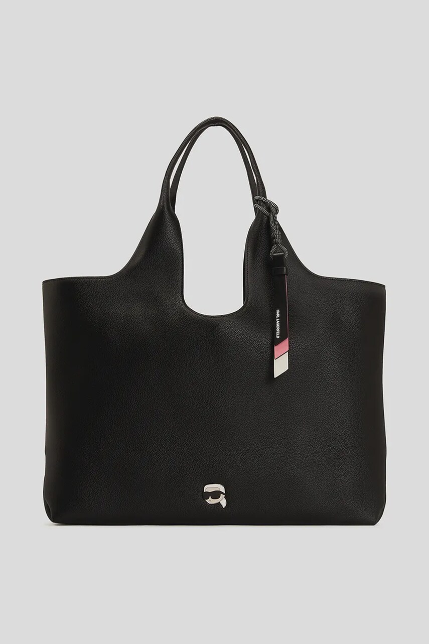 Karl Lagerfeld geantă IKON GRAINY culoarea negru, A3W30096