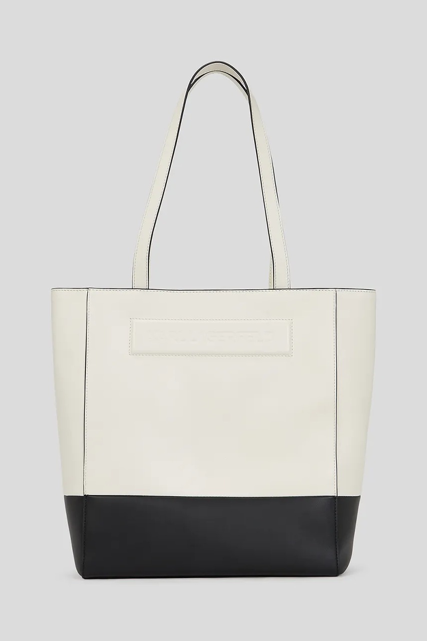 Karl Lagerfeld poșetă de piele culoarea alb, A3W30184