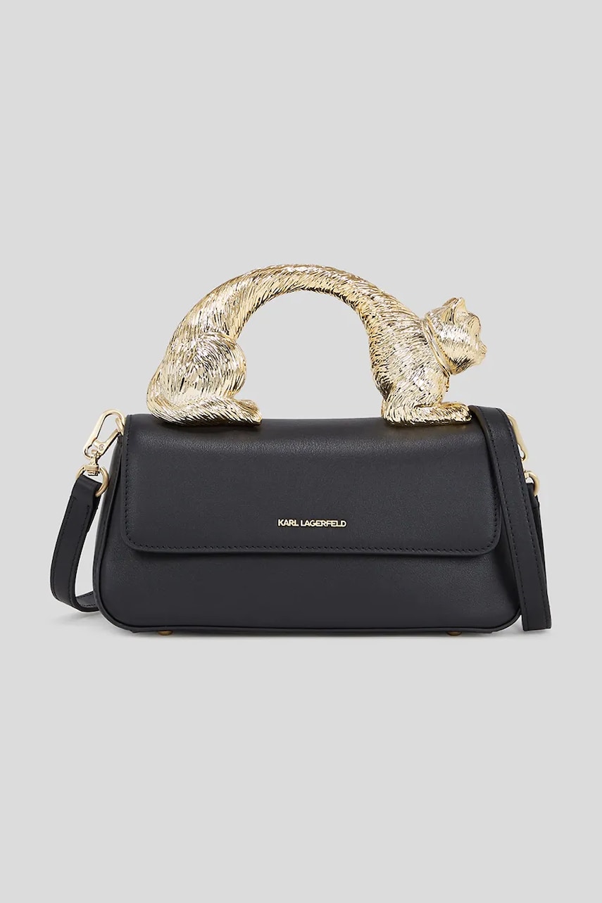 Karl Lagerfeld geantă de piele culoarea negru, A3W30348