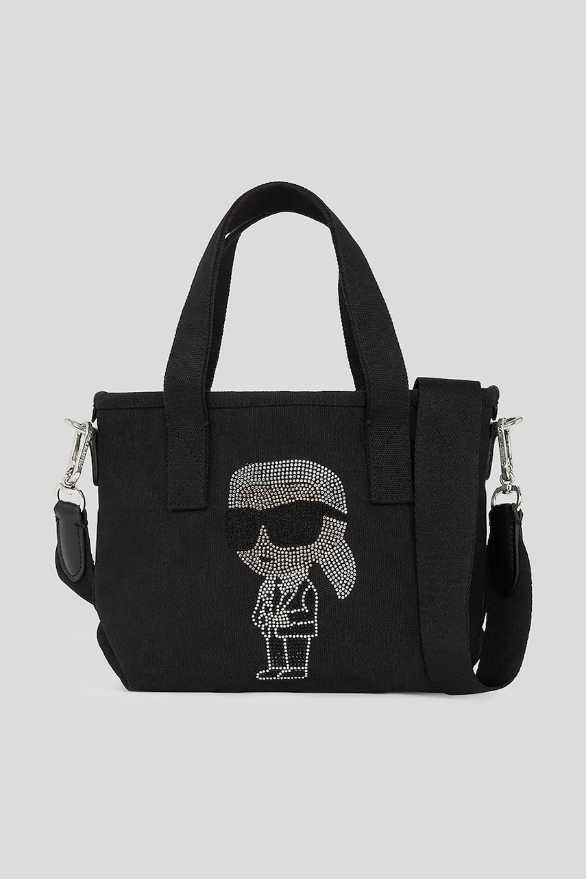 Karl Lagerfeld geantă IKON RHINESTONE culoarea negru, A3W50023