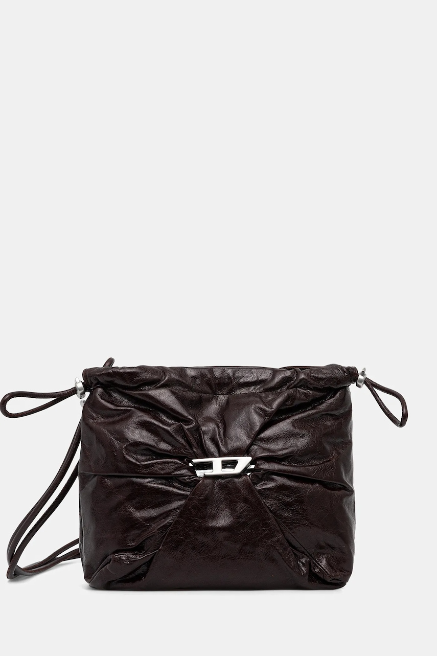 Diesel geantă de piele SCRUNCH-D SCRUNCH-D culoarea maro, X10325.P1003