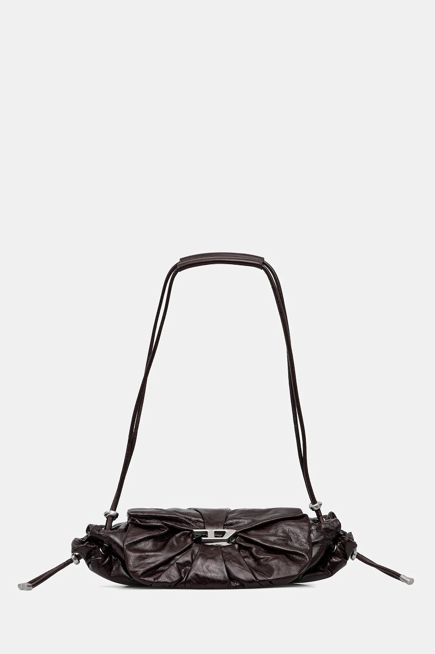Diesel geantă de piele SCRUNCH-D culoarea maro, X10331.P1003