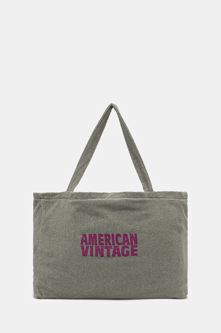 American Vintage geantă de bumbac culoarea verde, BOBY27A