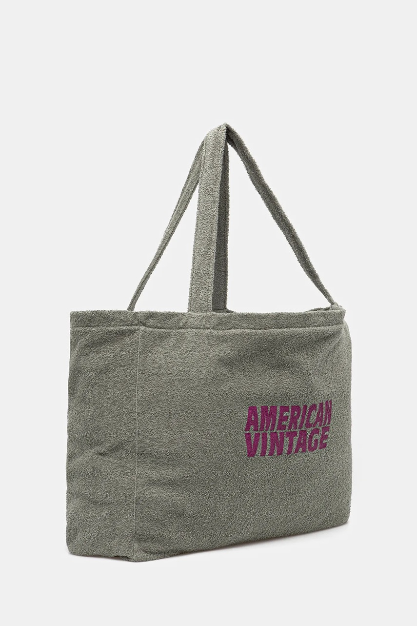 Хлопковая сумка American Vintage цвет зелёный BOBY27A