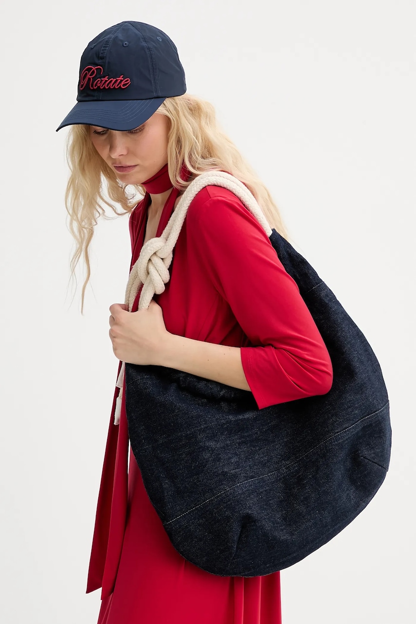 Renewed geantă de bumbac creative upcycling culoarea bleumarin, Renewed INTU x Answear