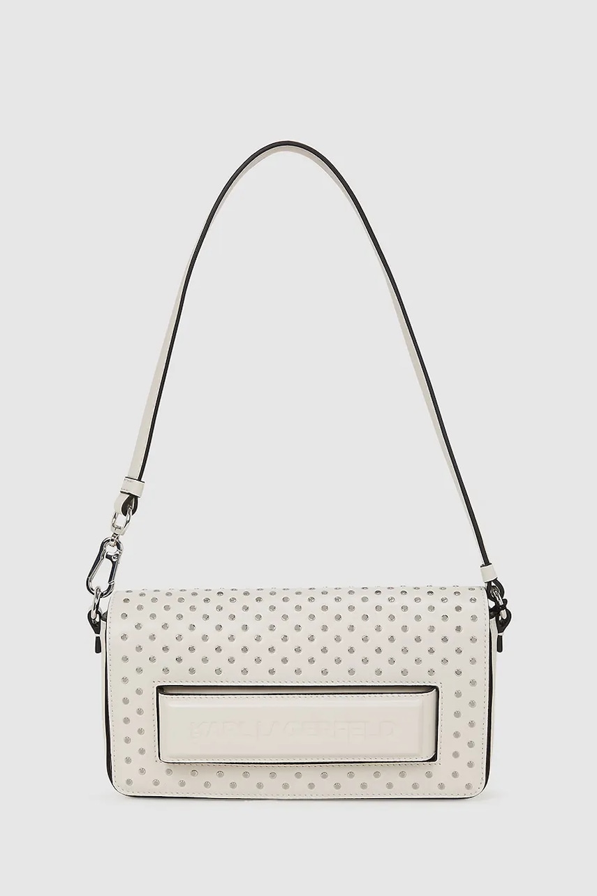 Karl Lagerfeld poșetă de piele culoarea bej, A4W30083