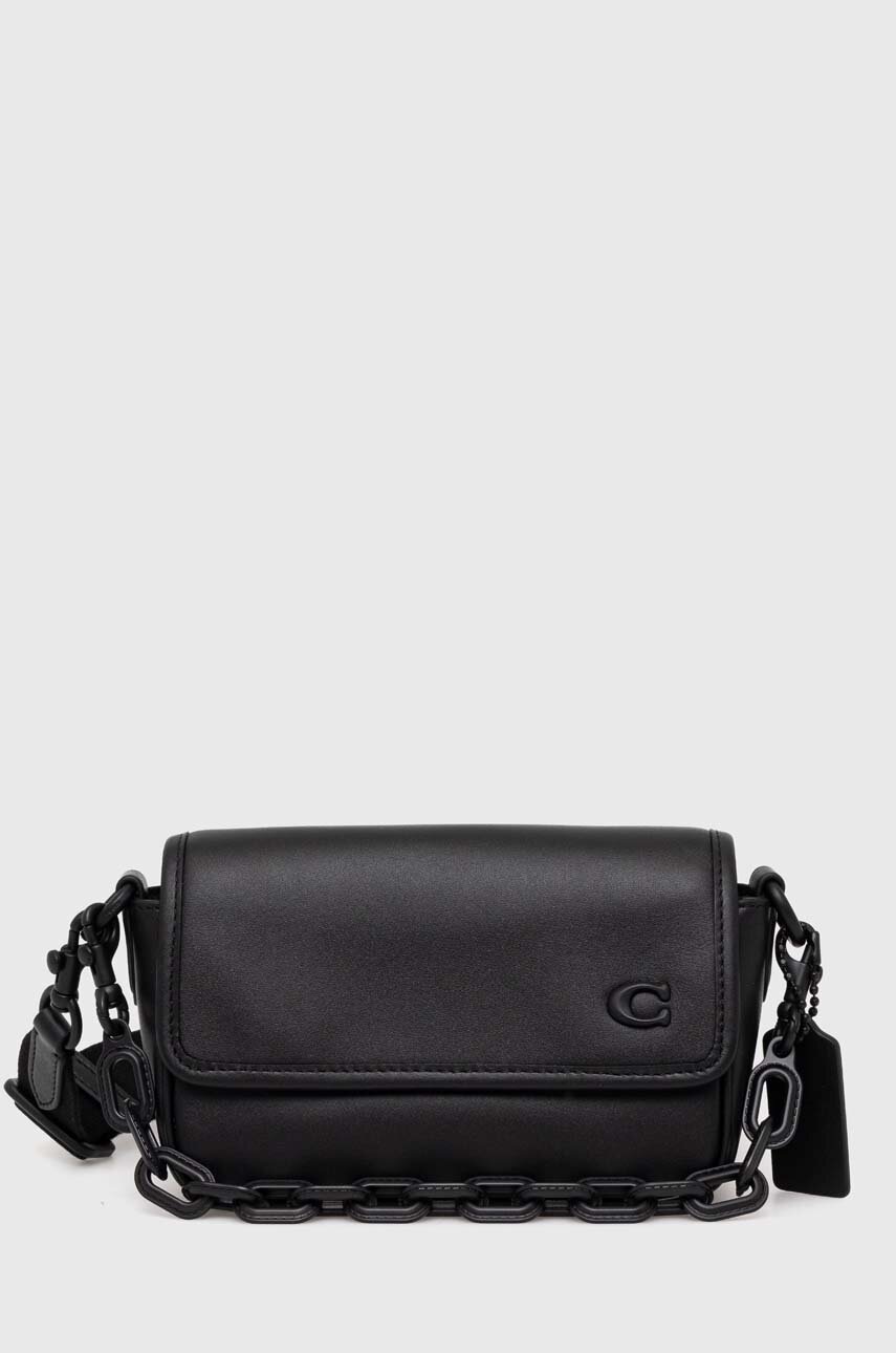 Coach poseta de piele culoarea negru, CR754