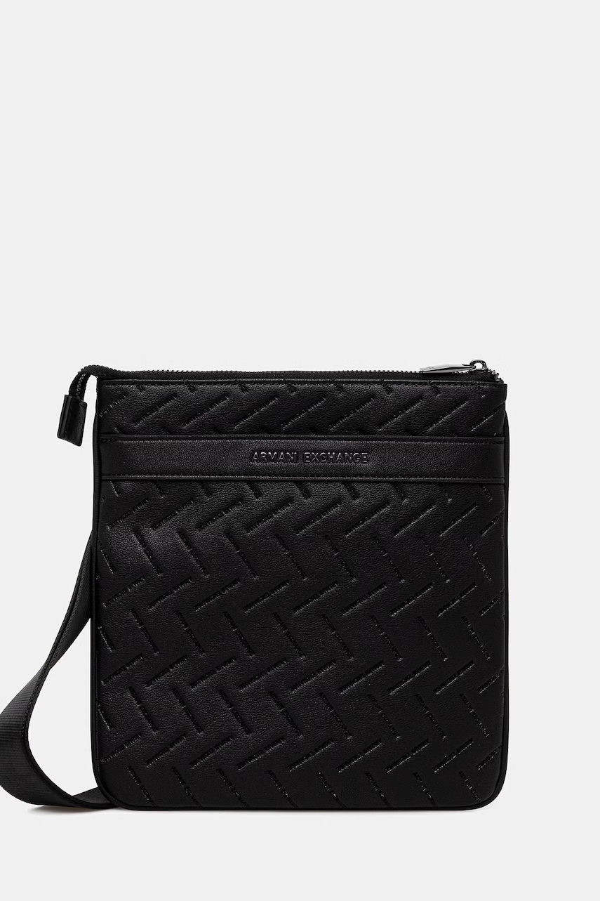 Armani Exchange bustina da uomo in similpelle nera XM002597
