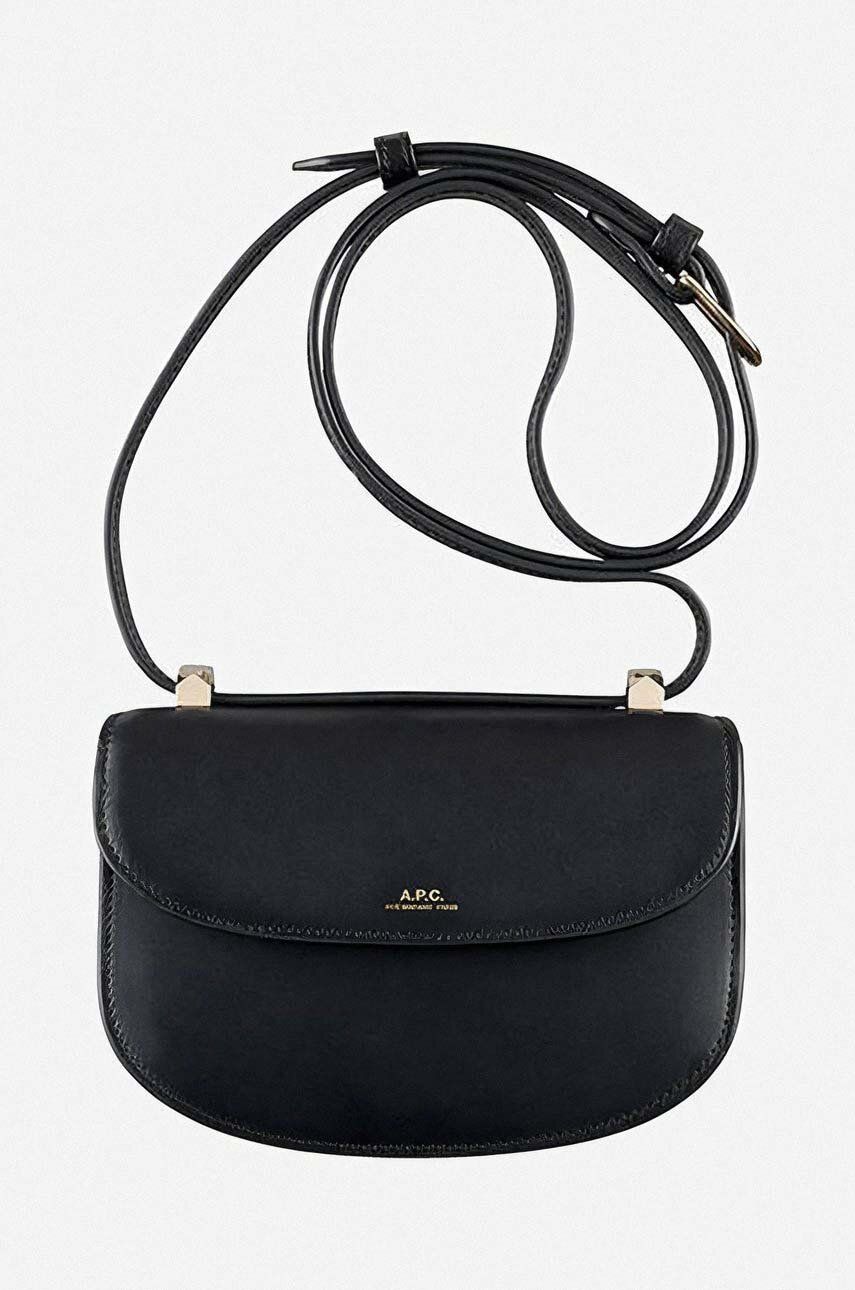 A.P.C. poșetă de piele Geneve Mini culoarea negru PXAWV.F61415-BLACK