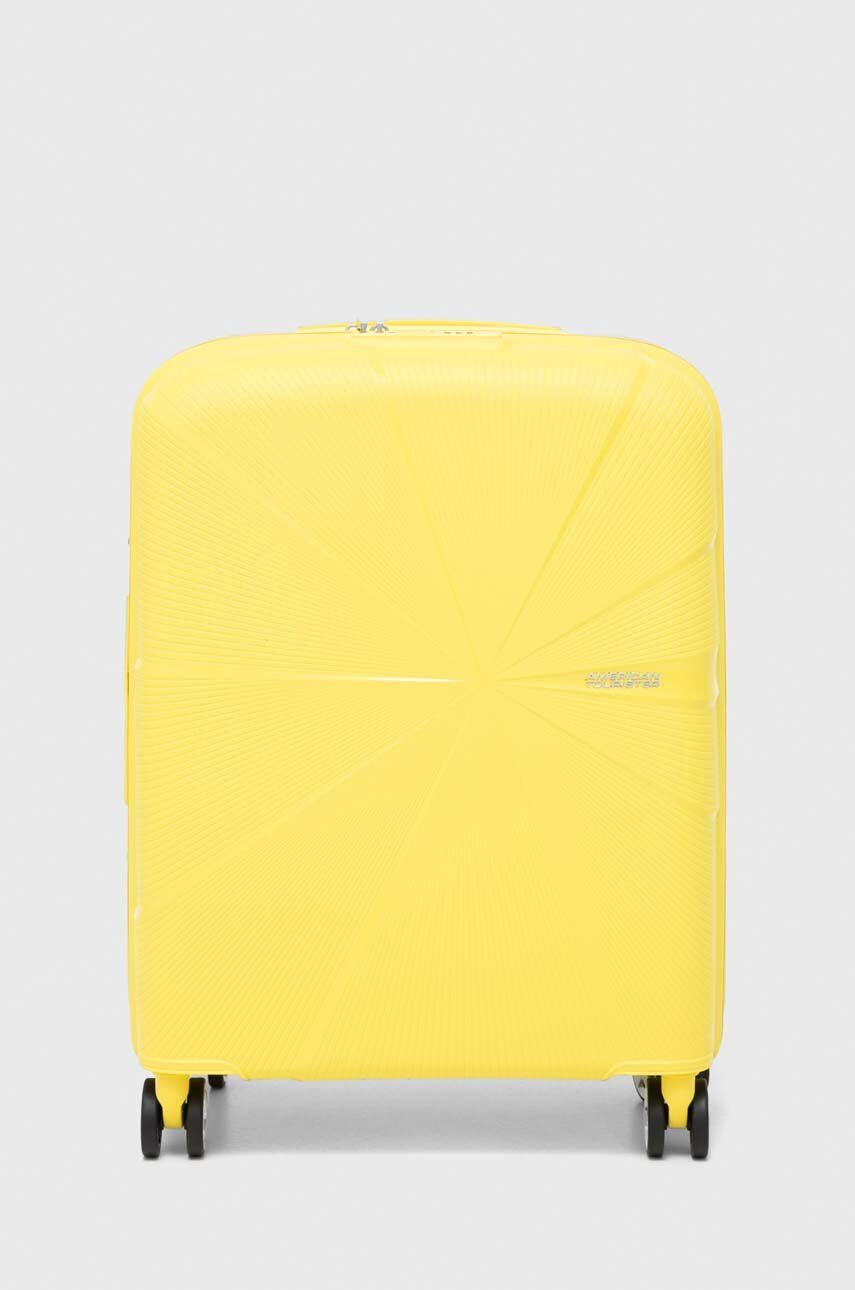 American Tourister valiză culoarea galbenă
