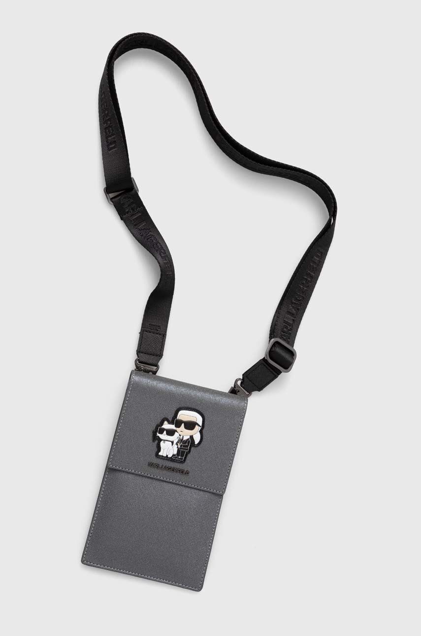 Levně Obal na telefón Karl Lagerfeld Torebka šedá barva
