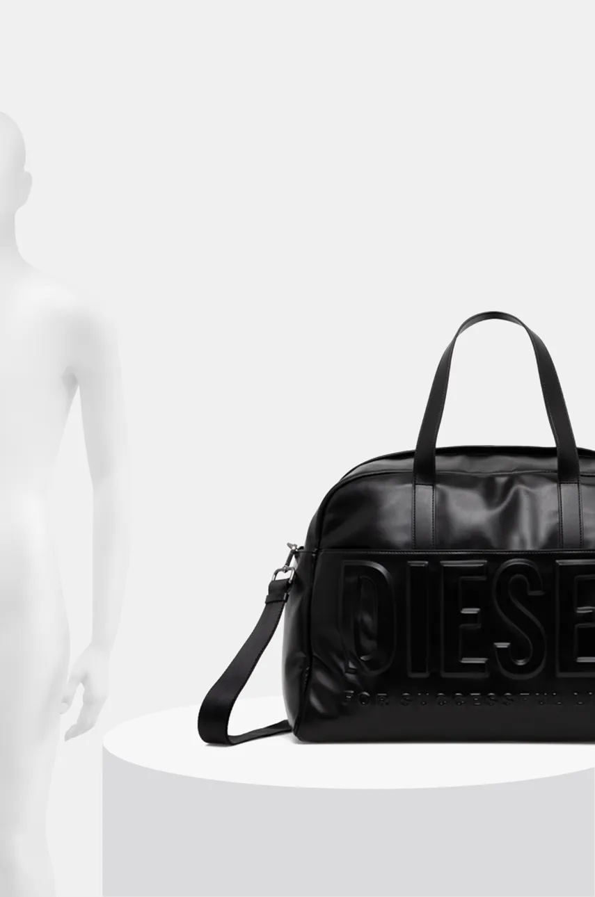 Τσάντα Diesel DSL 3D DUFFLE L X χρώμα: μαύρο, X09929.P5184 φωτογραφία