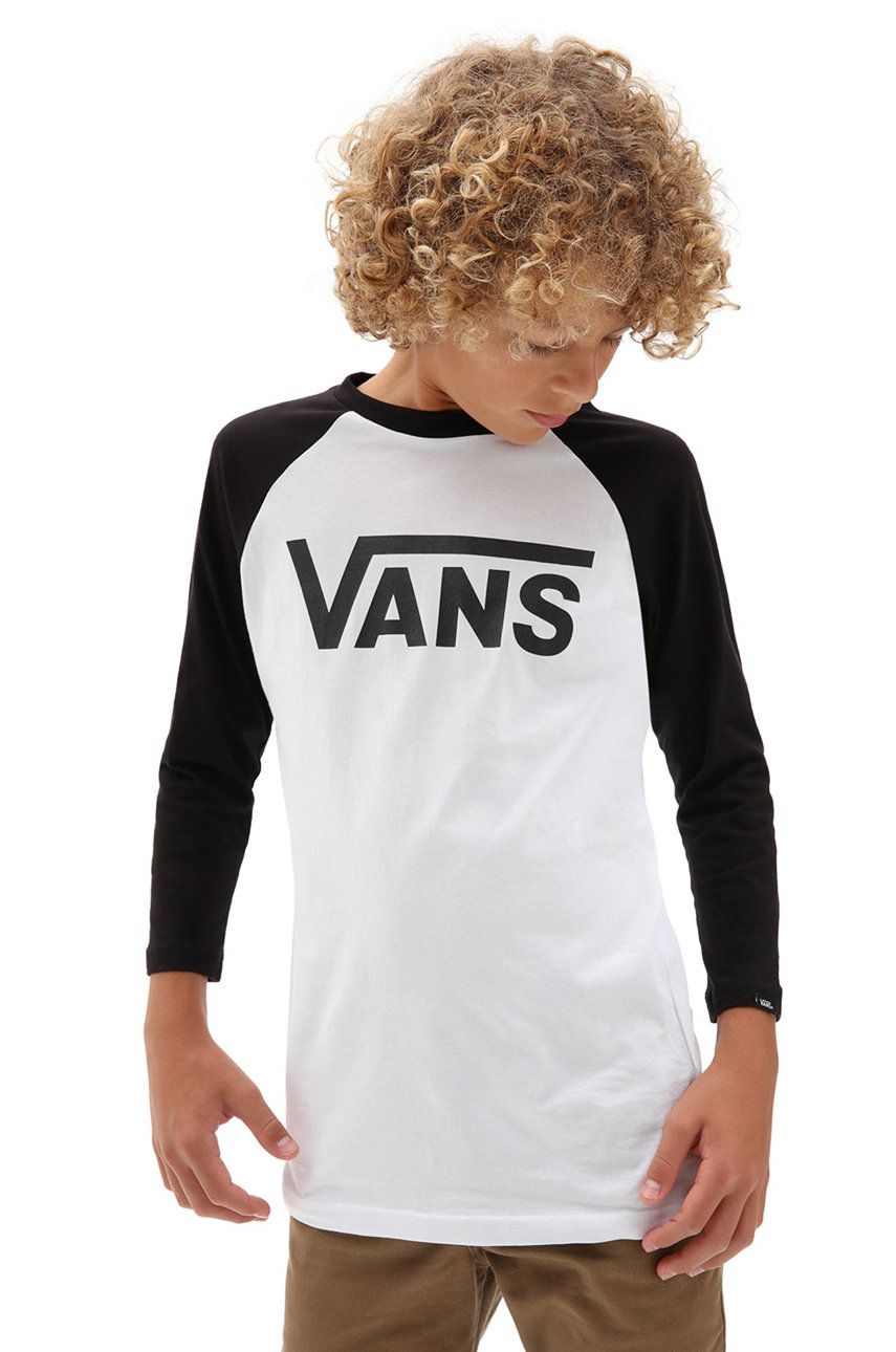 Vans - Dětské tričko s dlouhým rukávem 129-173 cm - bílá -  100% Bavlna