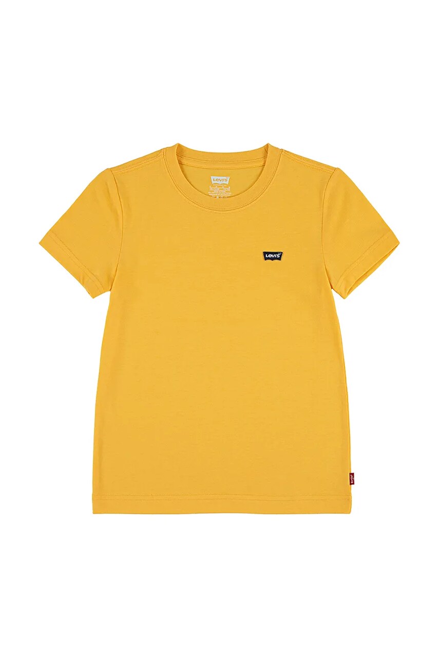 Levi's tricou copii culoarea galben, neted