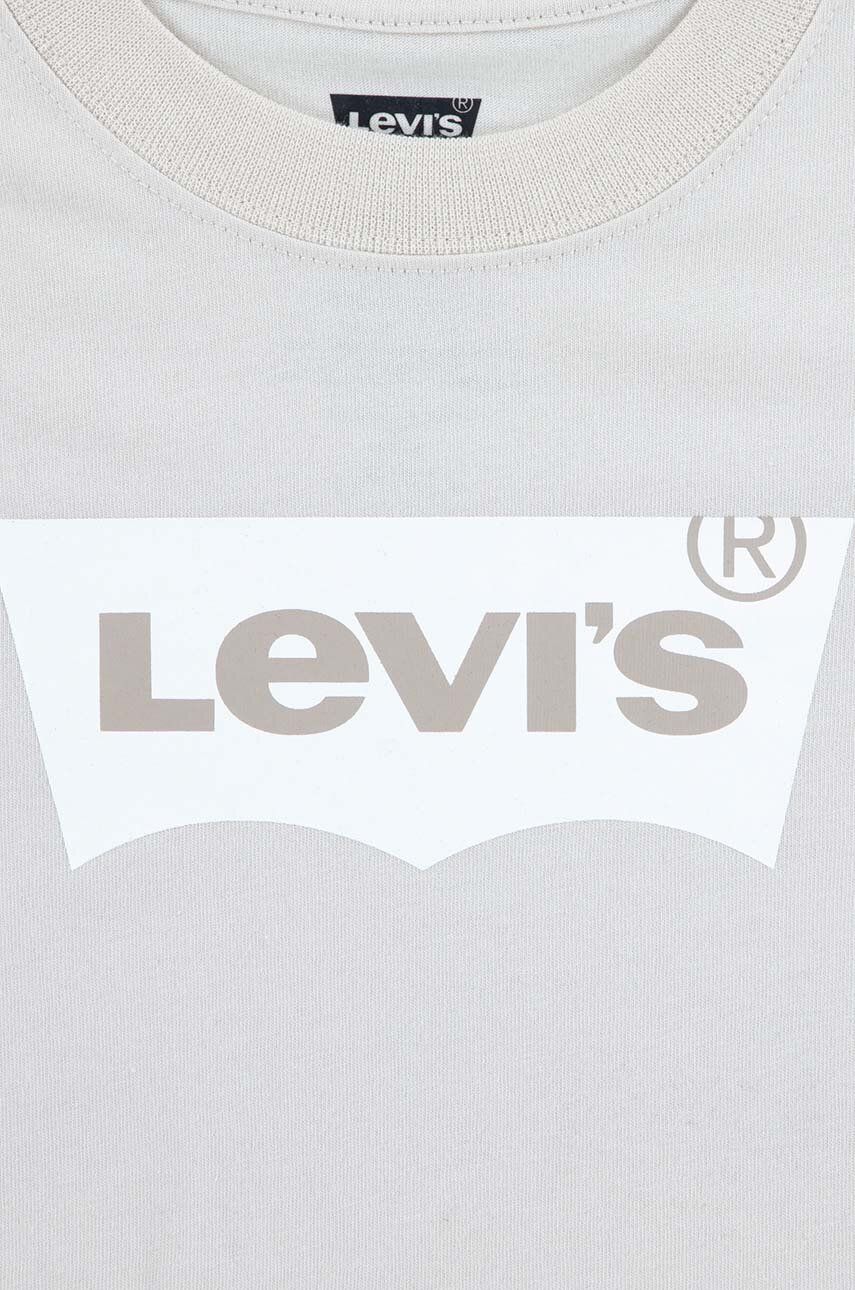 Levi's Tricou De Bumbac Pentru Copii Culoarea Bej, Cu Imprimeu