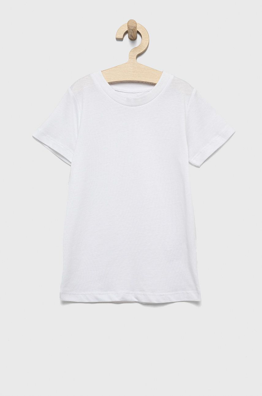 OVS tricou de bumbac pentru copii (2-pack) culoarea alb, neted