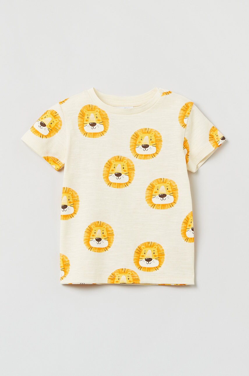 Ovs tricou de bumbac pentru copii culoarea bej, modelator