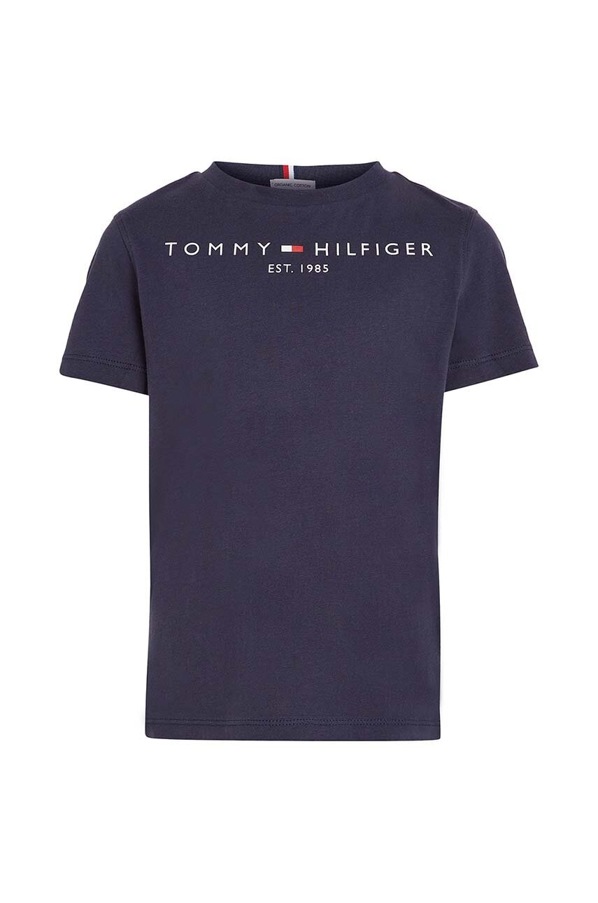 Детская хлопковая футболка Tommy Hilfiger цвет синий с принтом