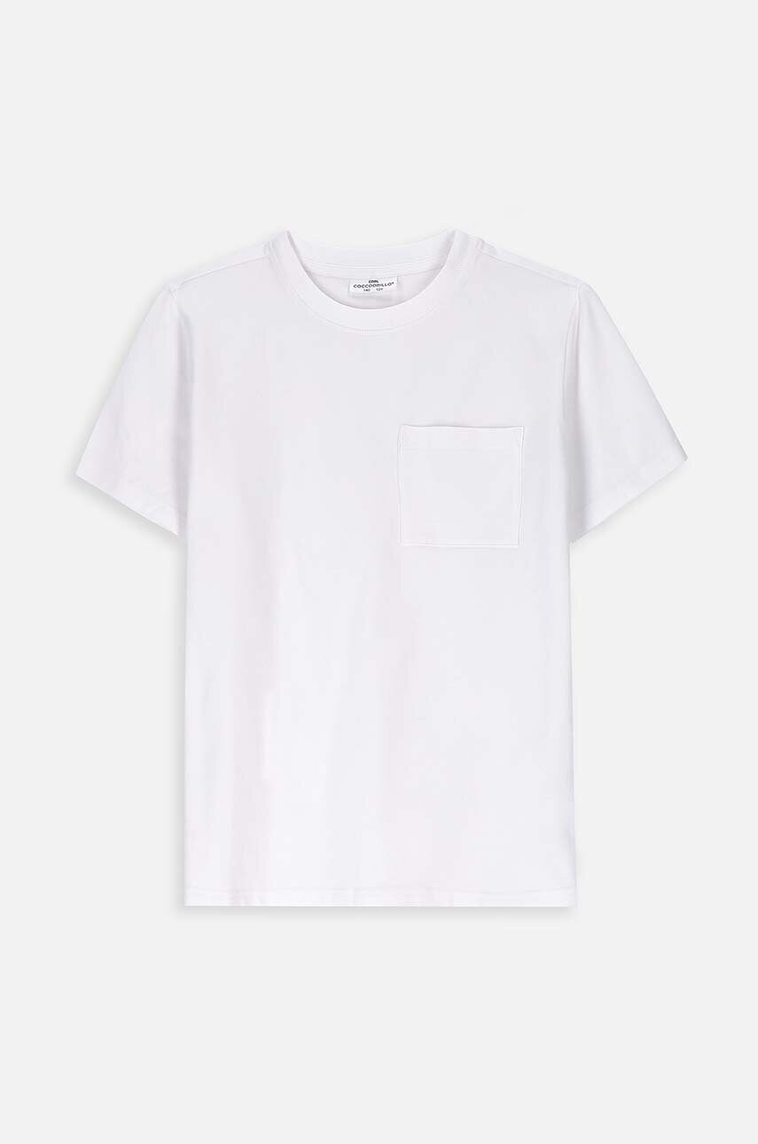 Coccodrillo tricou de bumbac pentru copii culoarea alb, neted, BASIC BOY Coccodrillo tricou de bumbac pentru copii culoarea alb, neted, BASIC BOY