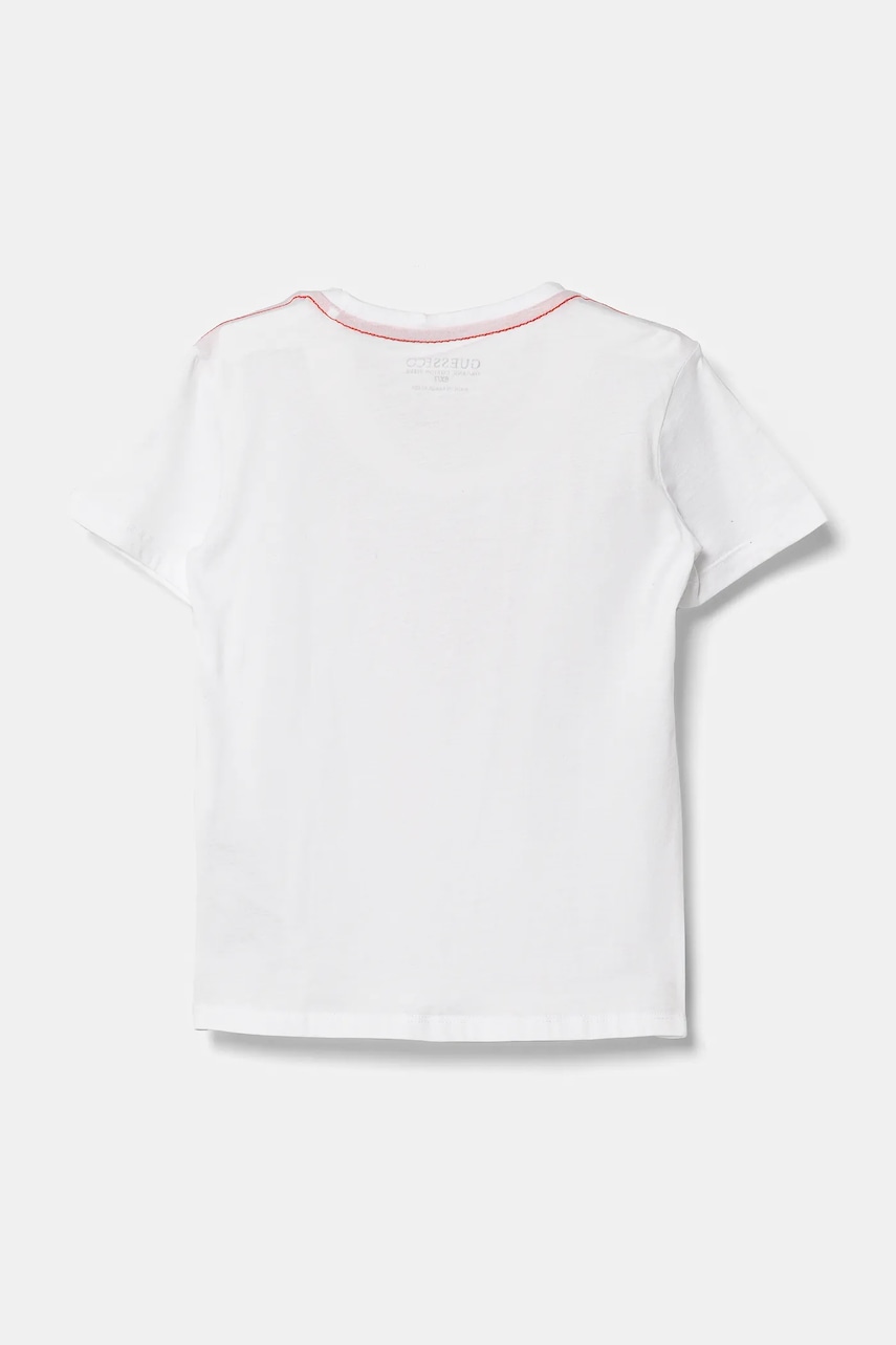 Детская хлопковая футболка Guess цвет белый с принтом N73I55 K8HM0 Детская хлопковая футболка Guess цвет белый с принтом N73I55 K8HM0
