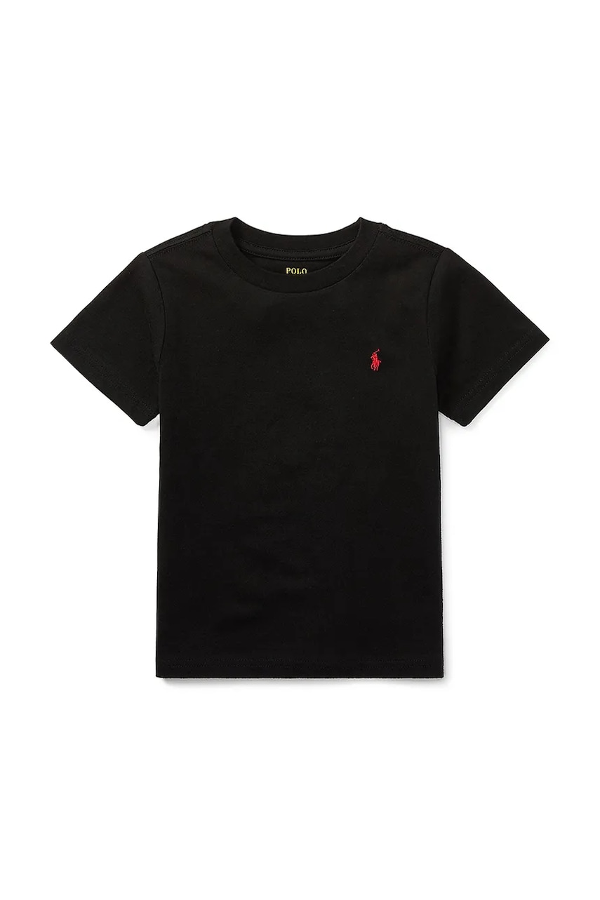Levně Dětské bavlněné tričko Polo Ralph Lauren černá barva, 322832904036