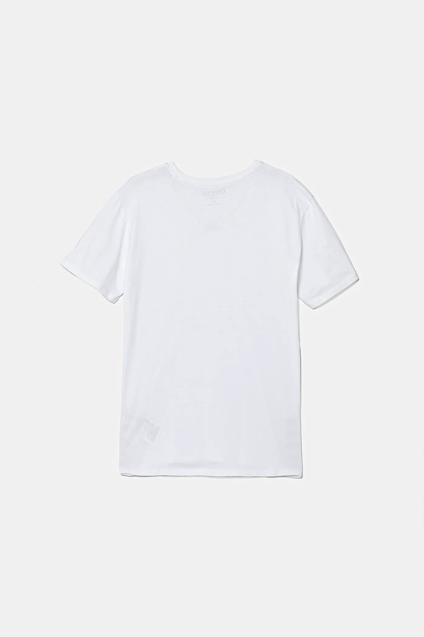 Детская хлопковая футболка Guess цвет белый однотонная L5YI38 K5M20 Детская хлопковая футболка Guess цвет белый однотонная L5YI38 K5M20