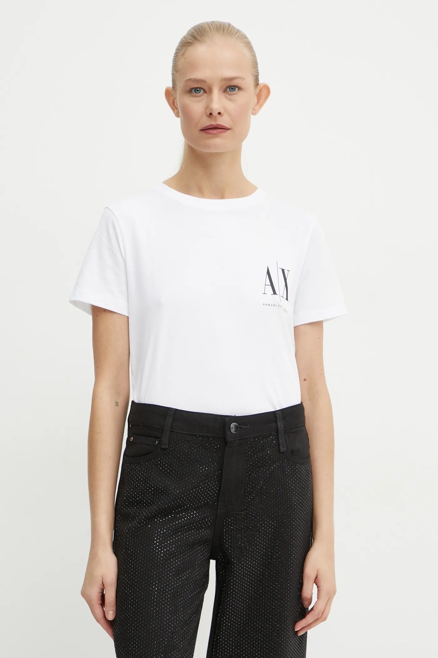 

Памучна тениска Armani Exchange в бяло 8NYTFX YJG3Z NOS, Бял