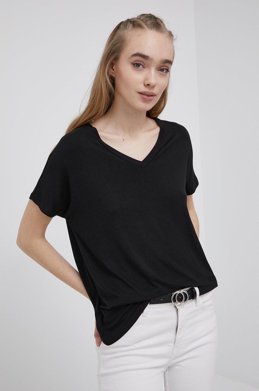 

Тениска Vila дамски в черно, Черен