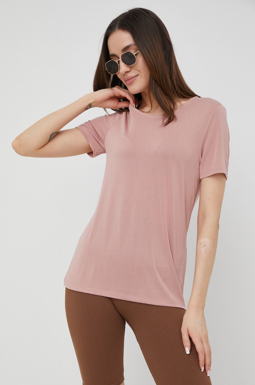 Pieces t-shirt damski kolor różowy