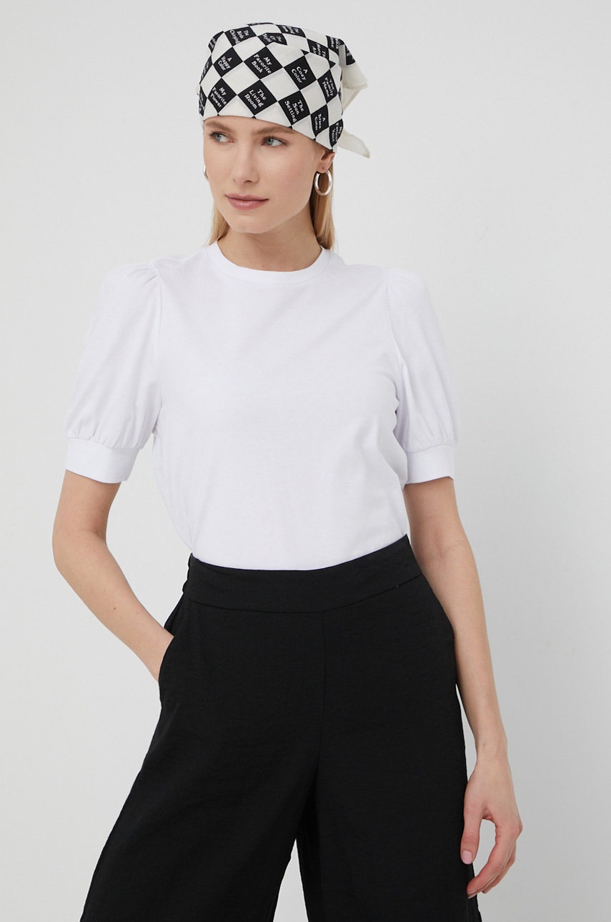 

Памучна тениска Vero Moda в бяло, Бял