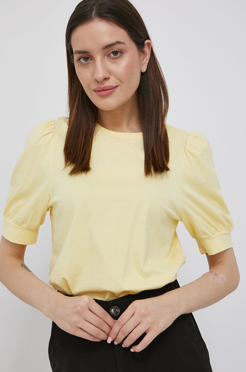 

Хлопковая футболка Vero Moda цвет жёлтый