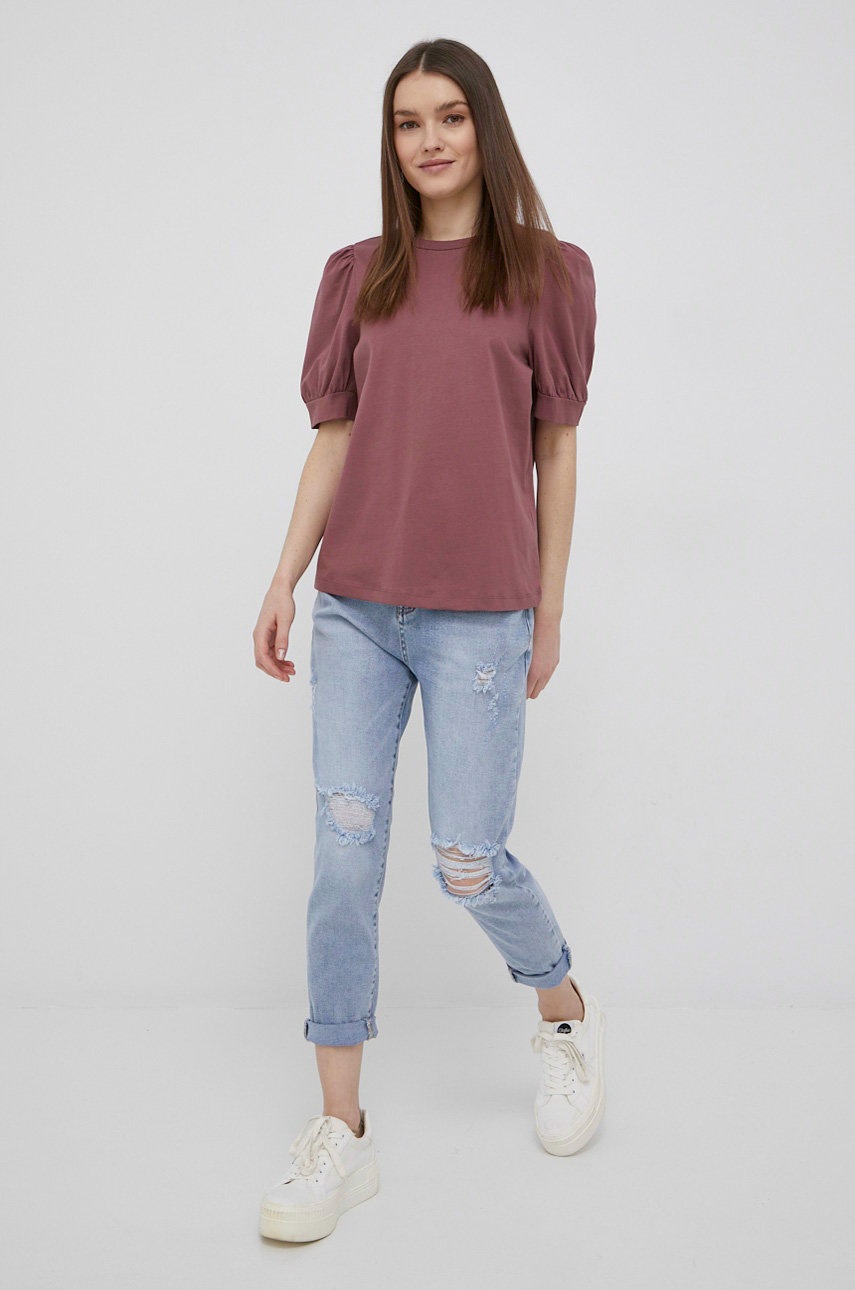 

Памучна тениска Vero Moda в розово, Розов