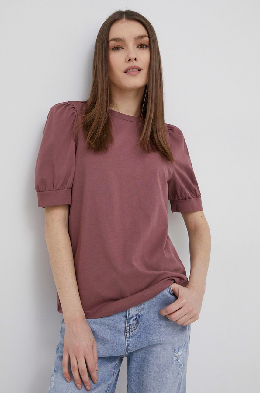 

Хлопковая футболка Vero Moda цвет розовый