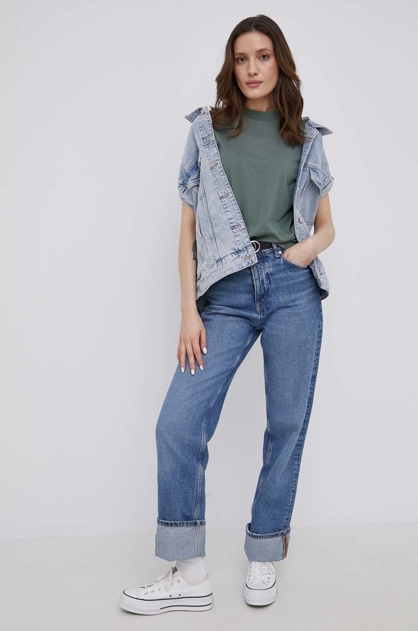 

Хлопковая футболка Vero Moda цвет зелёный