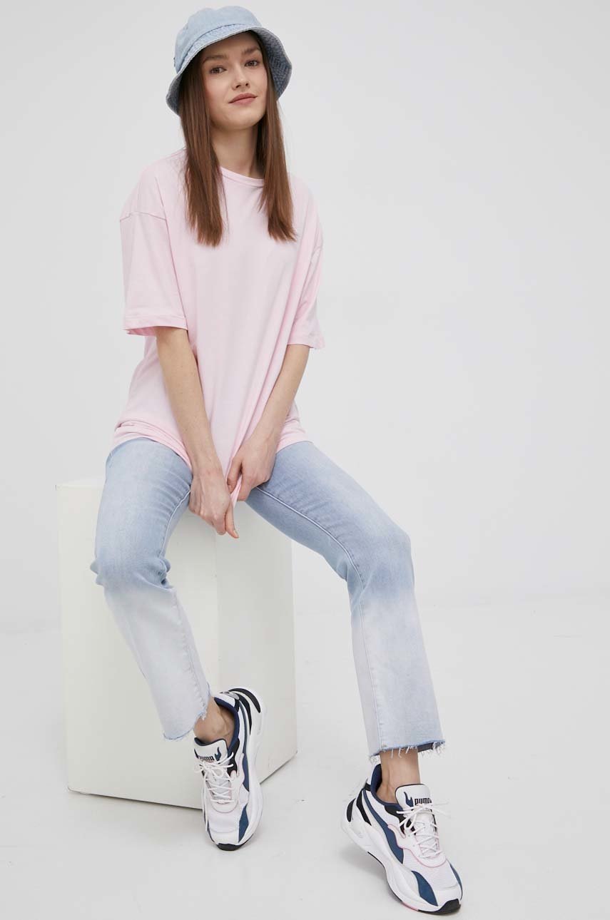 

Памучна тениска Vero Moda в розово, Розов