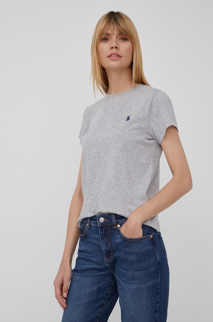 

Хлопковая футболка Polo Ralph Lauren цвет серый