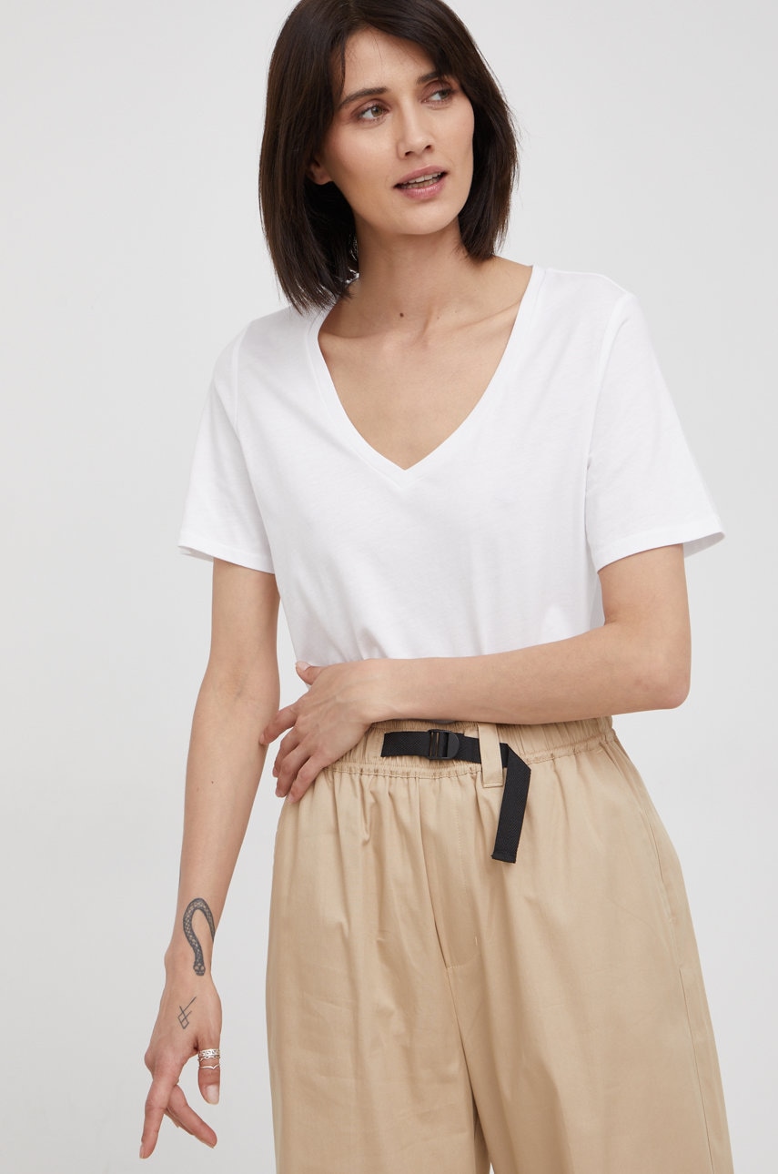 Marc O'Polo tricou din bumbac culoarea alb