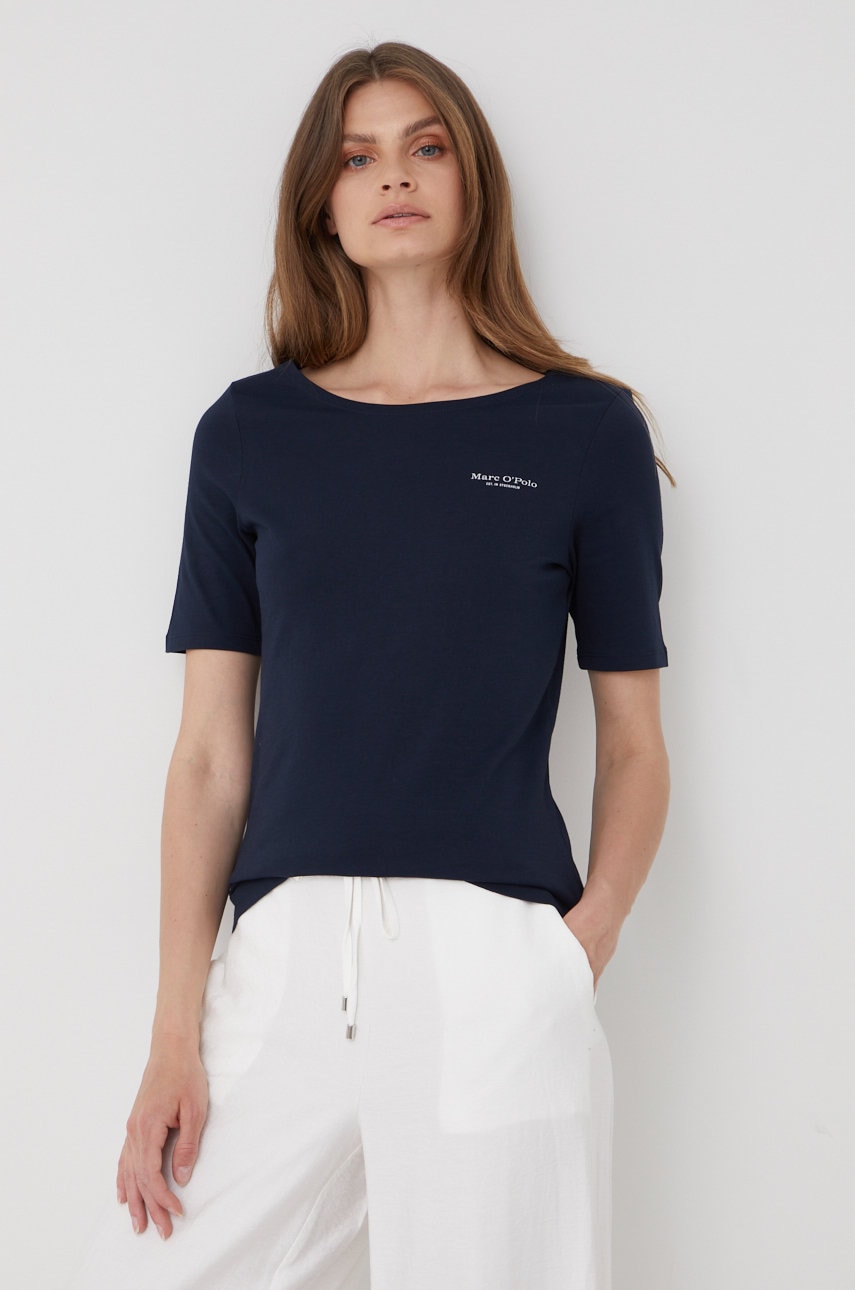 Marc O'Polo tricou din bumbac culoarea albastru marin Marc O'Polo tricou din bumbac culoarea albastru marin