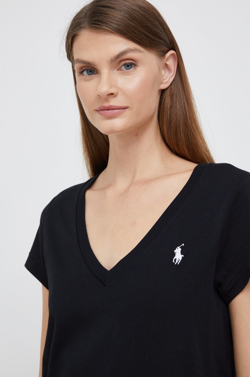 

Памучна тениска Polo Ralph Lauren в черно, Черен