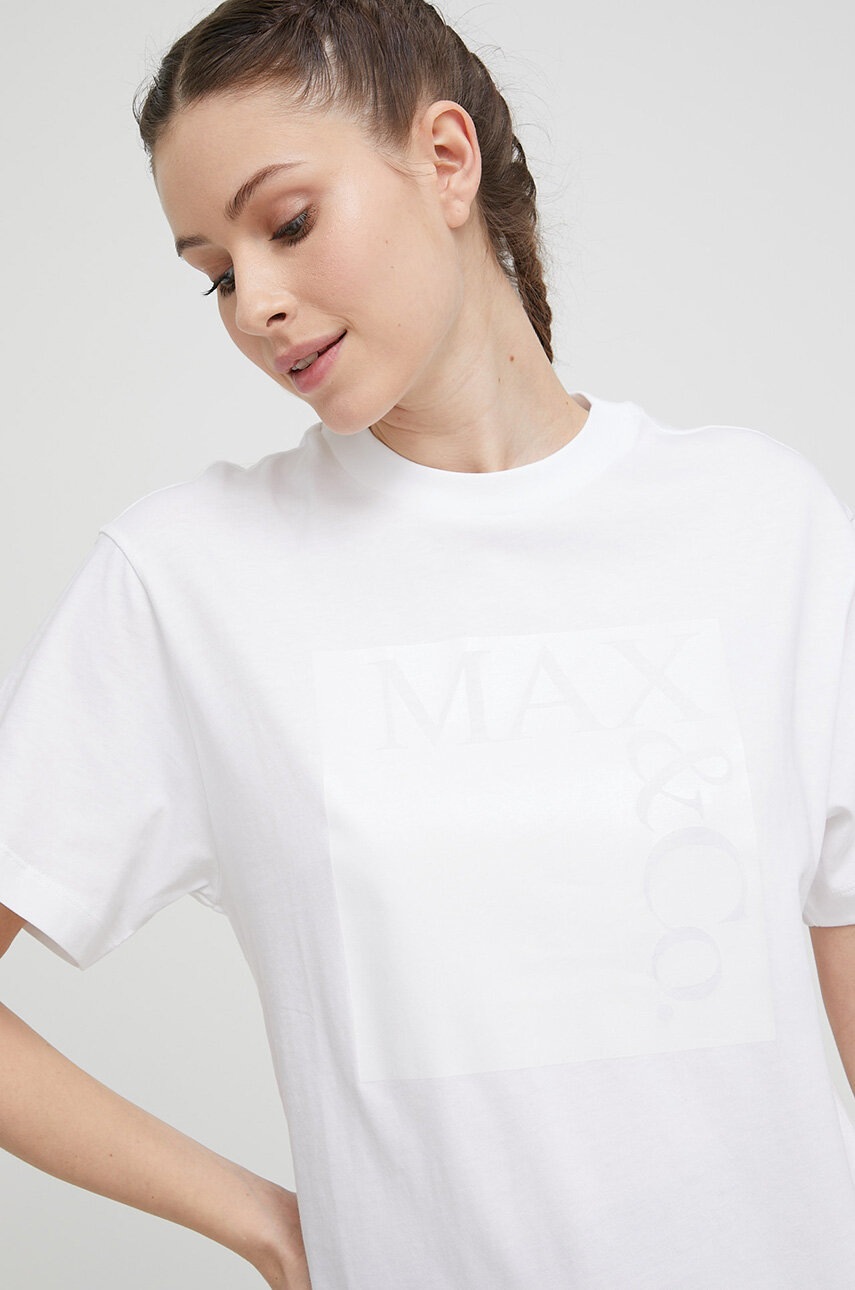 

Памучна тениска MAX&Co. в бяло, Бял