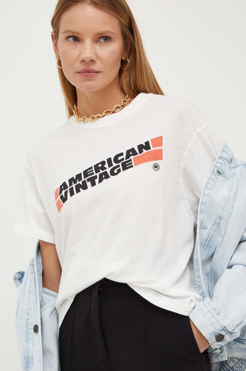 

Хлопковая футболка American Vintage цвет белый