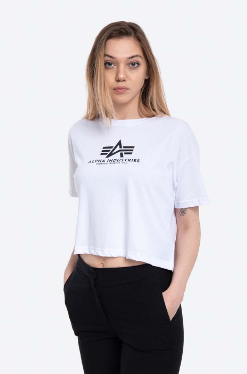 E-shop Bavlněné tričko Alpha Industries Basic T COS bílá barva, 116050.09-white