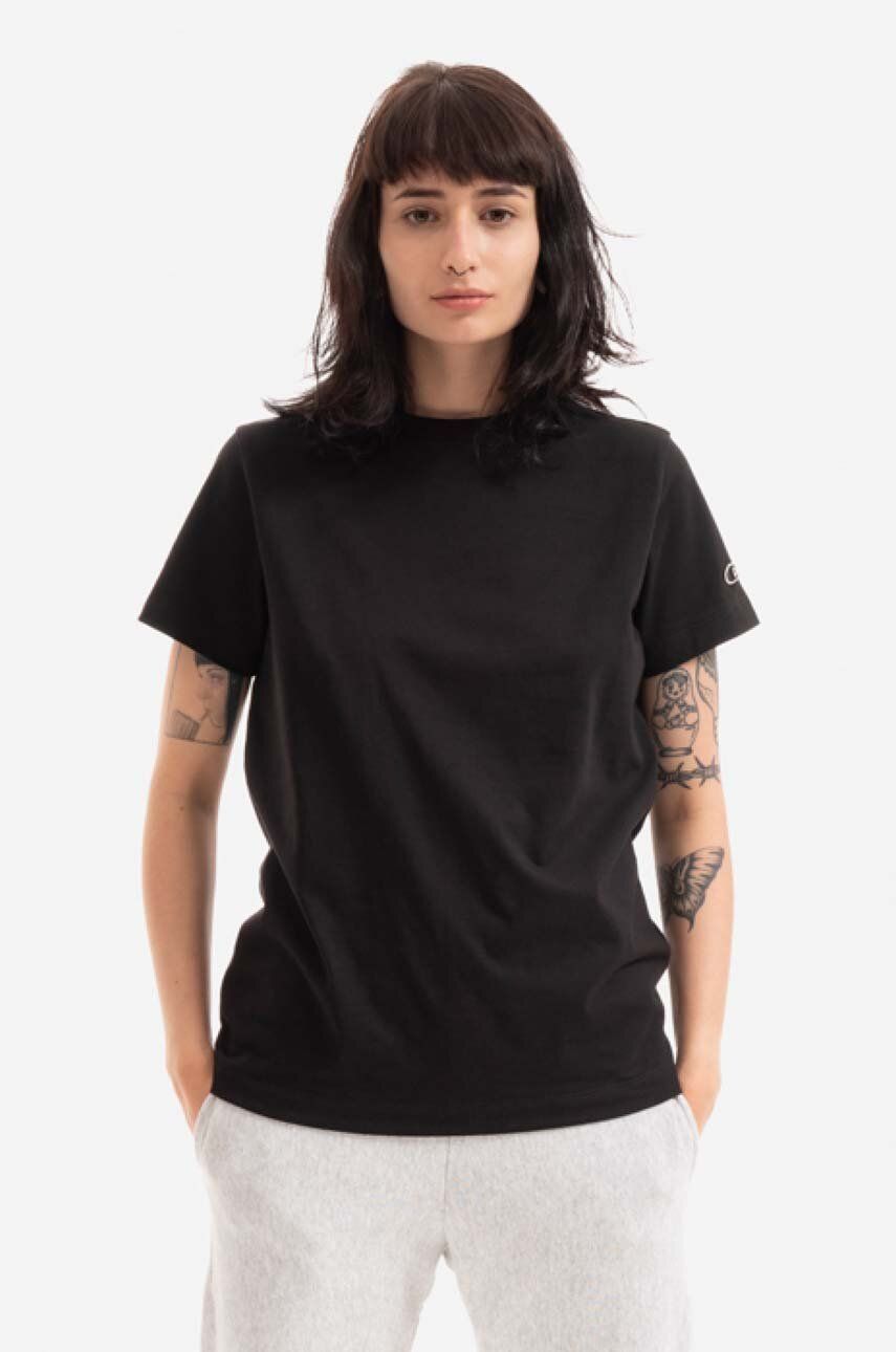 Bavlněné tričko Champion černá barva, 115092-WW001 - černá -  100 % Bavlna
