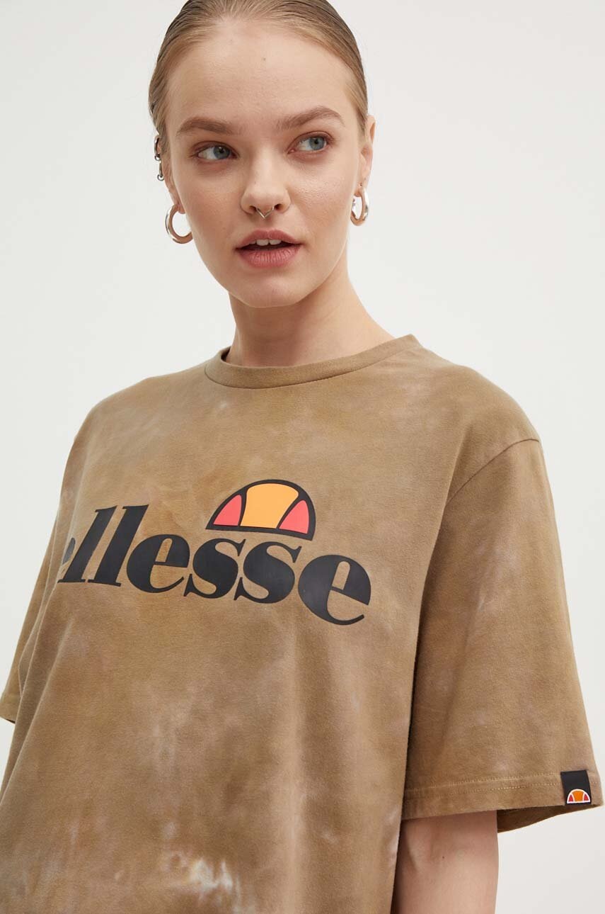 Ellesse tricou din bumbac culoarea maro SGK11288-BROWN
