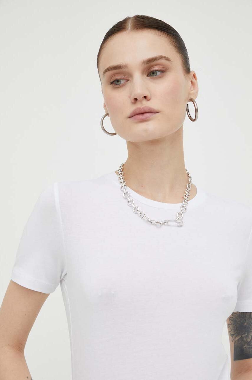 Μπλουζάκι Samsoe Samsoe χρώμα άσπρο φωτογραφία