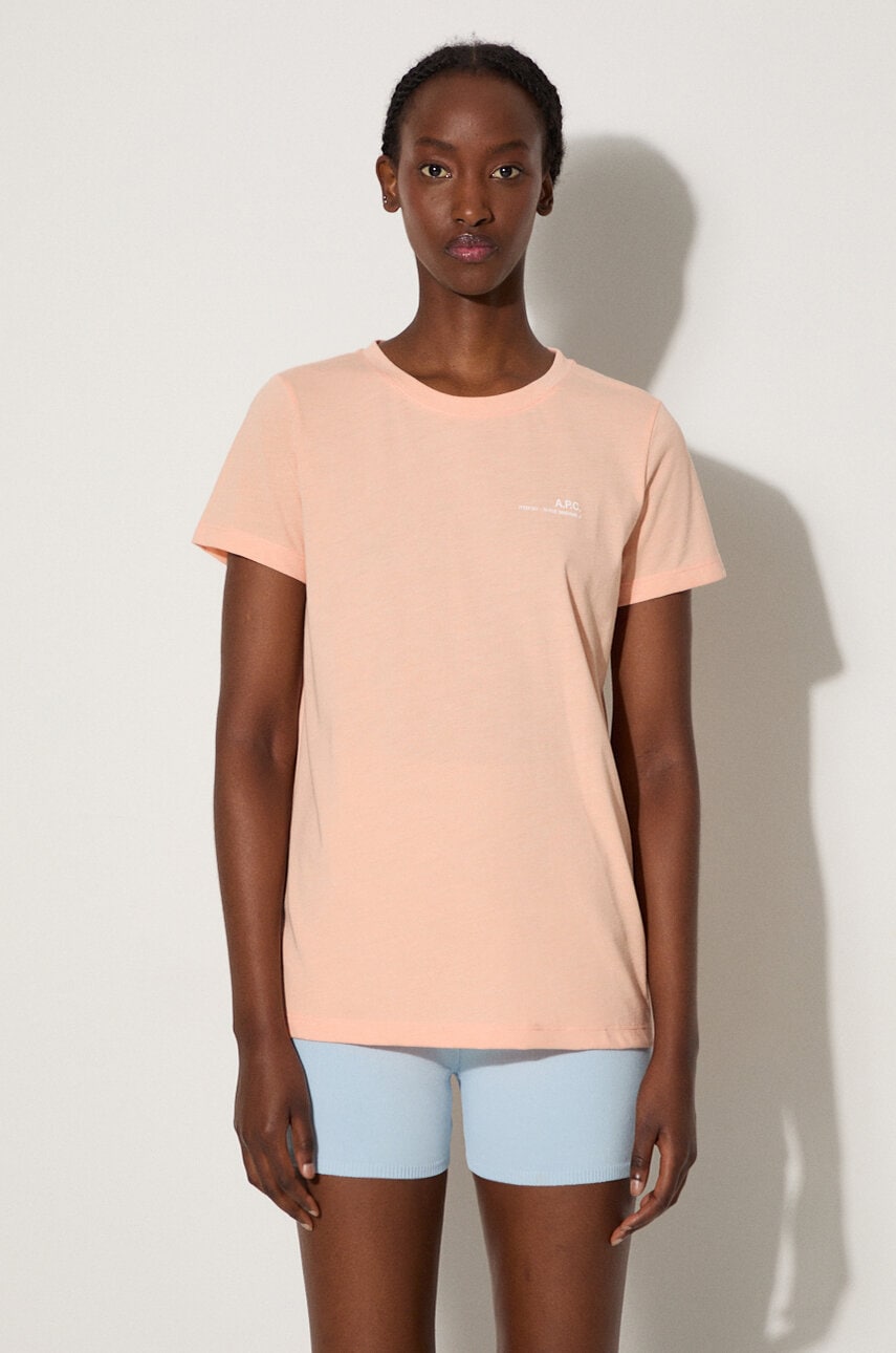 A.P.C. tricou femei, culoarea bej COEVS.F26012-PEACHHEATH