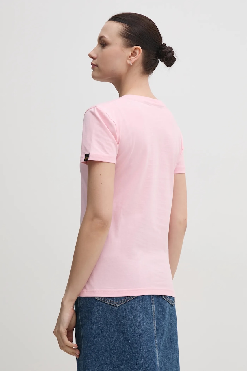 Хлопковая футболка Alpha Industries New Basic T Wmn цвет розовый 196051.491-pink Хлопковая футболка Alpha Industries New Basic T Wmn цвет розовый 196051.491-pink