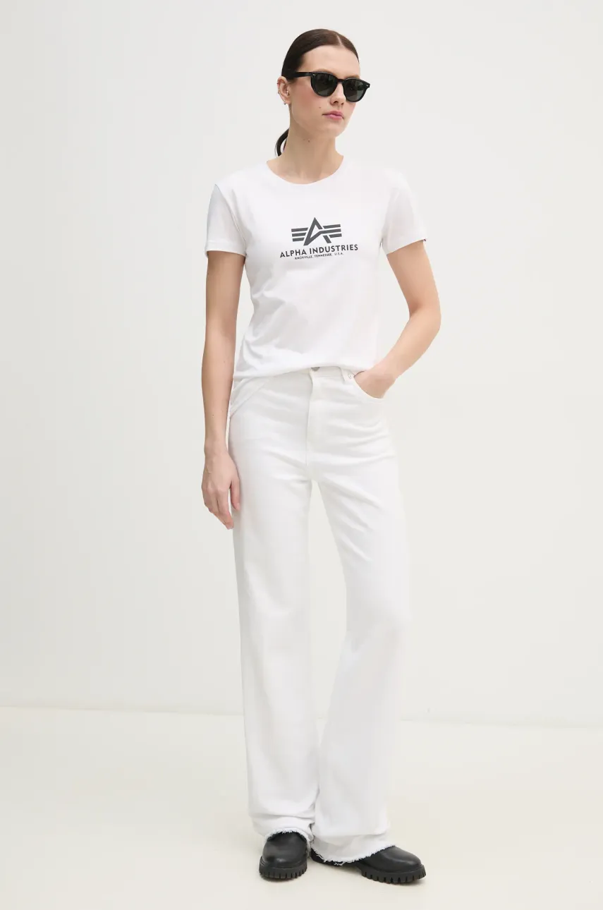 Хлопковая футболка Alpha Industries цвет белый 196051.09-white Хлопковая футболка Alpha Industries цвет белый 196051.09-white