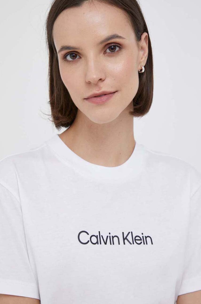 Βαμβακερό μπλουζάκι Calvin Klein χρώμα: άσπρο φωτογραφία