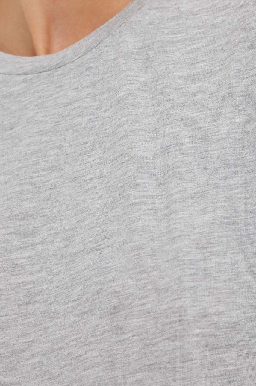 Βαμβακερό μπλουζάκι Samsoe Samsoe χρώμα: γκρι φωτογραφία